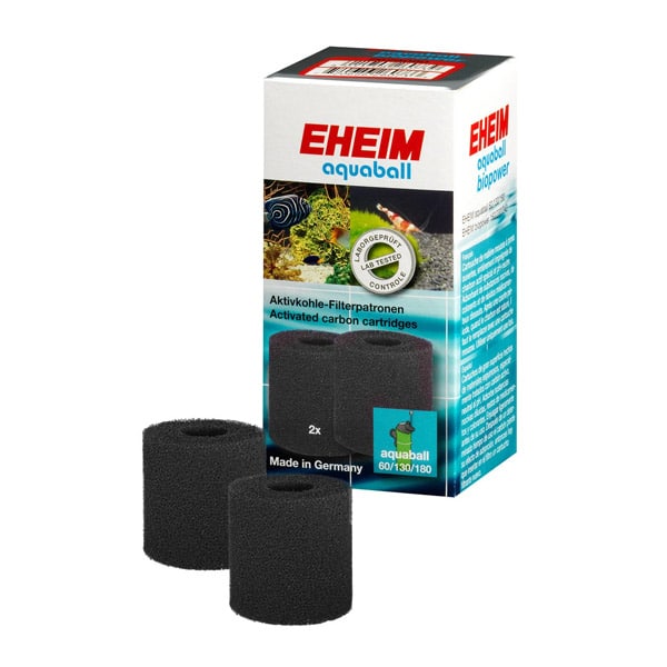 2 mousses de charbon actif pour Eheim Aquaball / Biopower