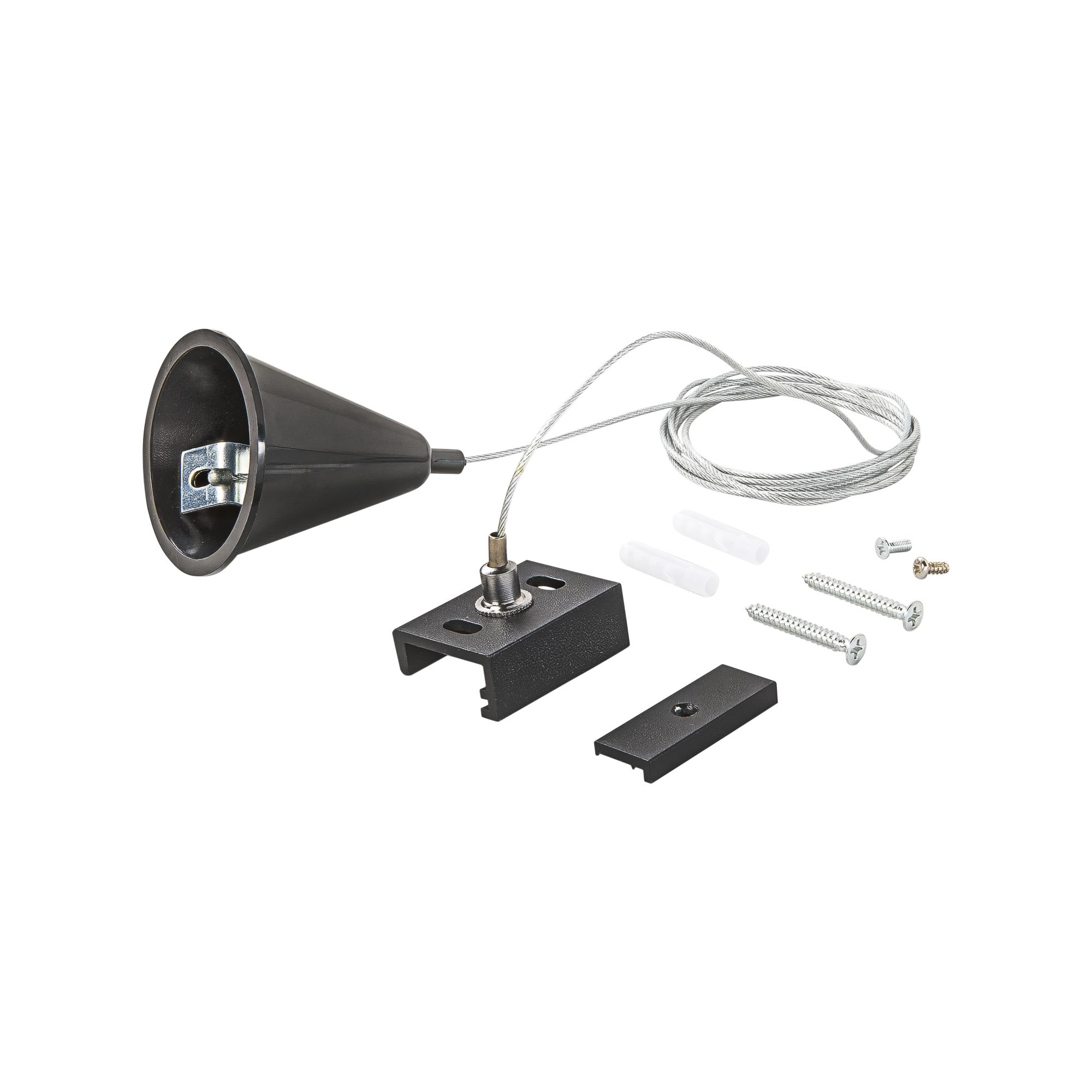 Kit de 4 câbles de suspension de 1,5 m pour rail à six fils DALI noir