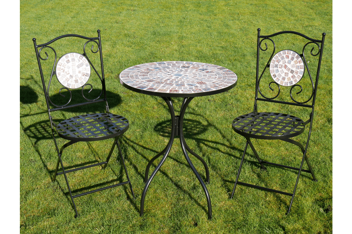 Salon De Jardin En Métal Noir Et Verre