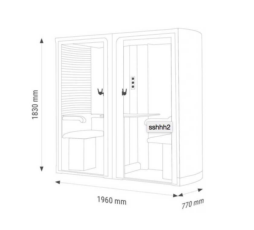 SSHHH2 Evavaara design Box de réunion acoustique 2 personnes – Image 4